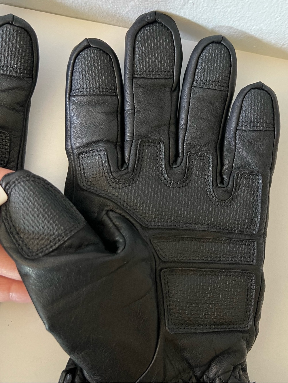 Harley Davidson Black Leather Insulated Gauntlet Motorcycle Gloves All Seasons - Picture 6 of 12